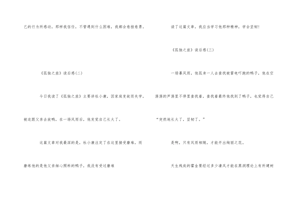 孤独之旅读后感优秀经典五篇_第3页