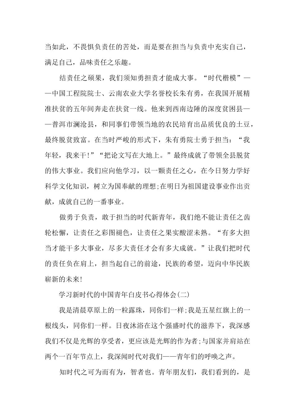 学习新时代的中国青年白皮书心得体会_第2页