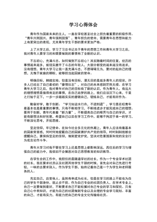 学习青年大学习心得体会