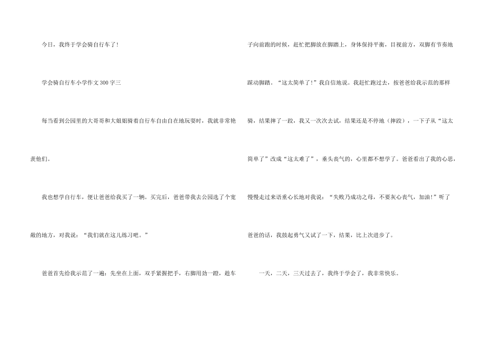学会骑自行车小学300字10篇_第3页