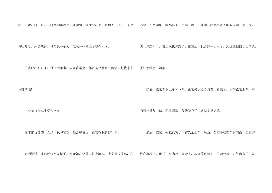 学会骑自行车小学400字10篇_第2页