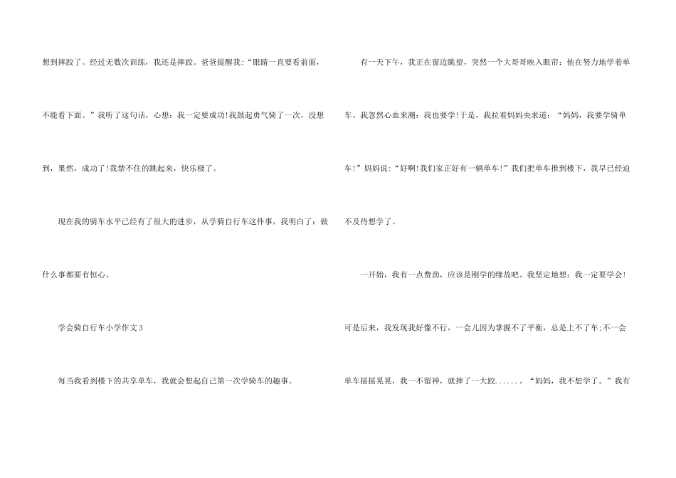 学会骑自行车小学400字10篇_第3页
