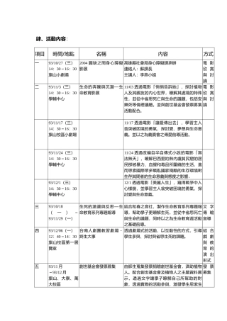 生命教育系列活動計劃書