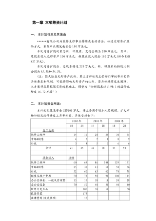 私募商业计划书