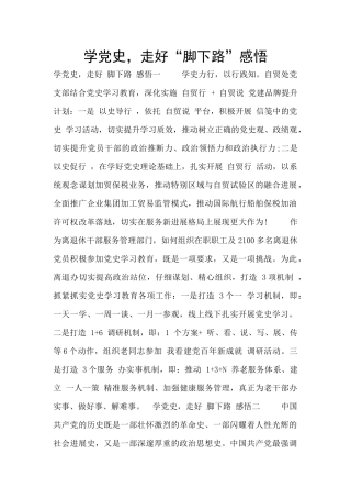 学党史-走好“脚下路”感悟