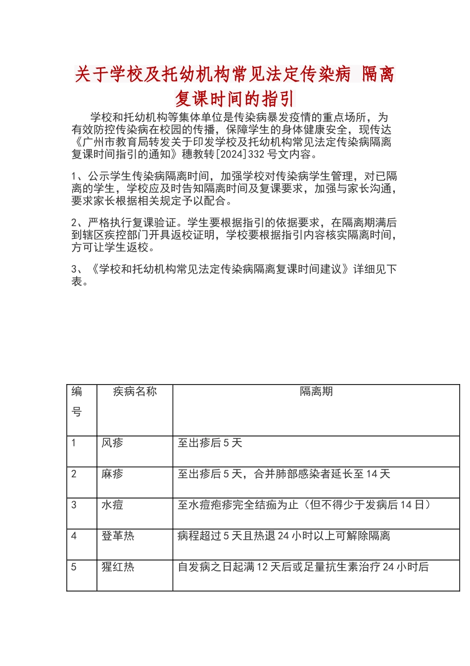学校传染病复课指引_第1页