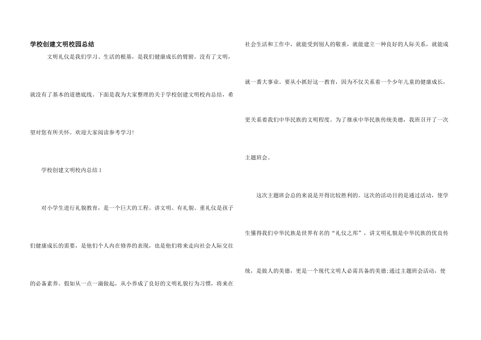学校创建文明校园总结_第1页