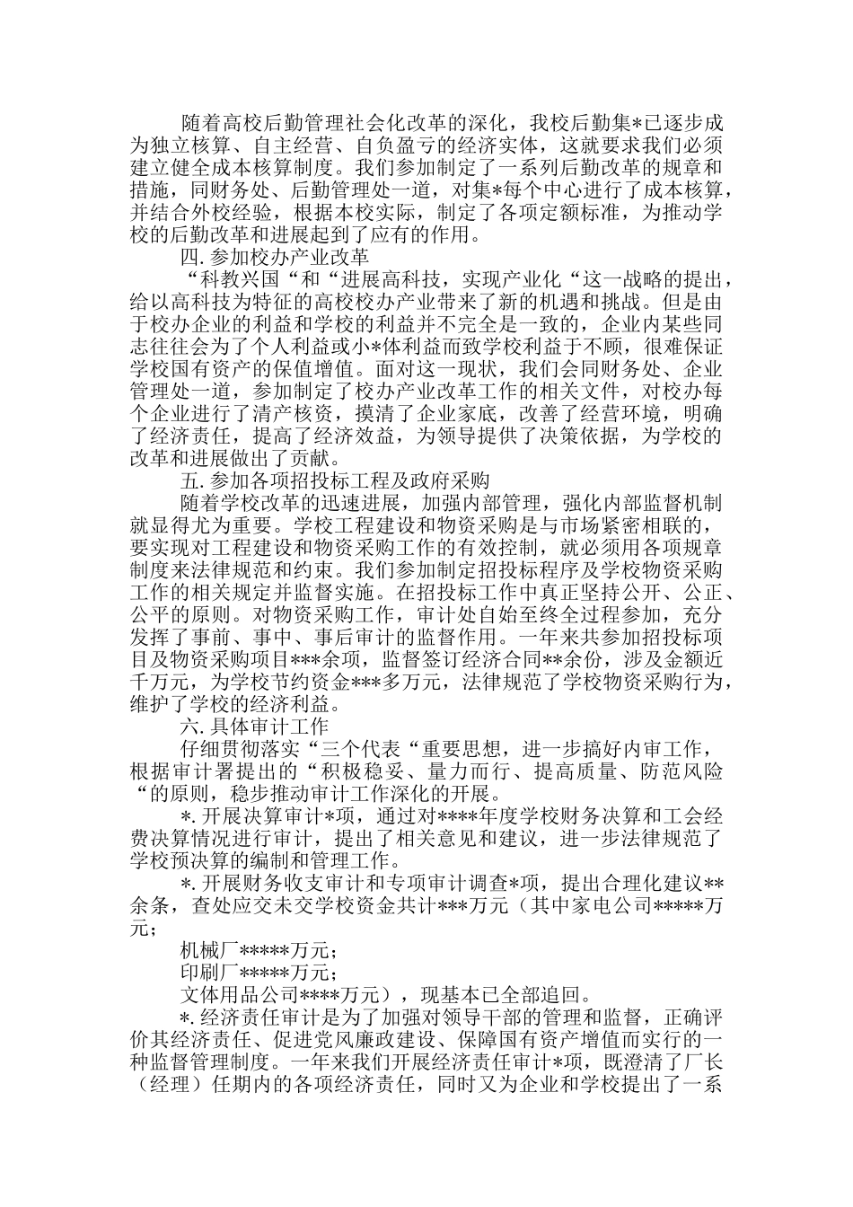 学校审计处工作总结参考_第2页