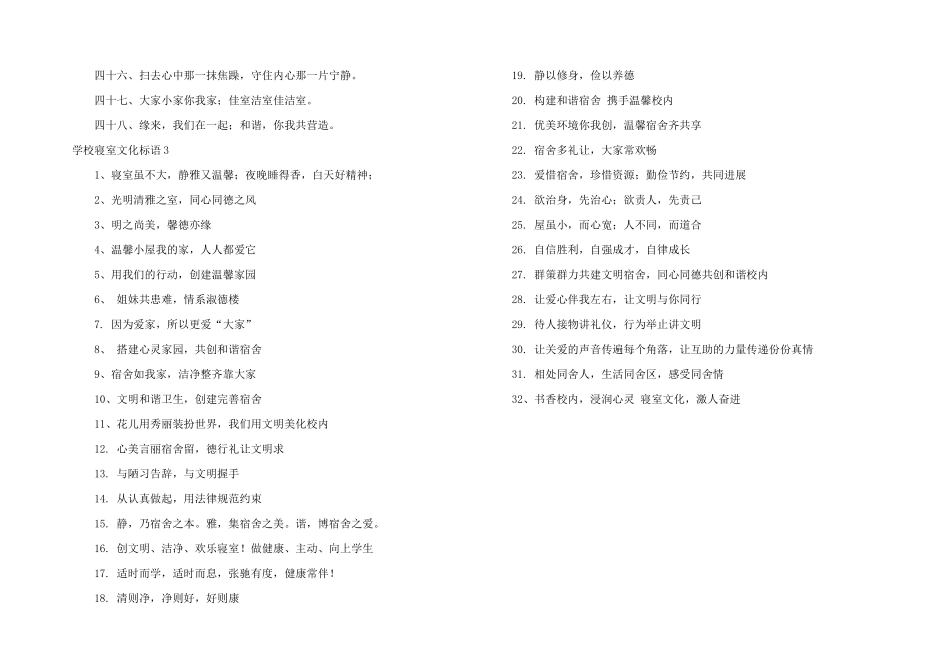 学校寝室文化标语_第3页