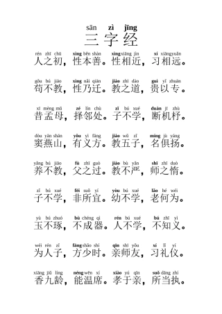 学校版三字经