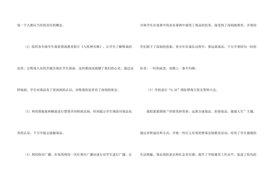 学校禁毒宣传的活动总结模板_第3页