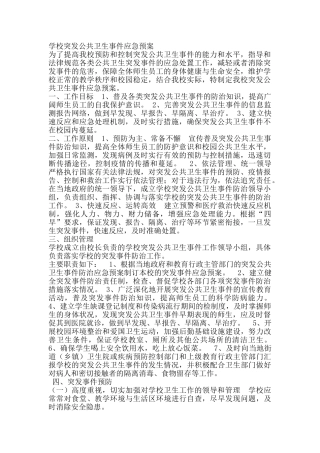 学校突发公共卫生事件应急预案64019