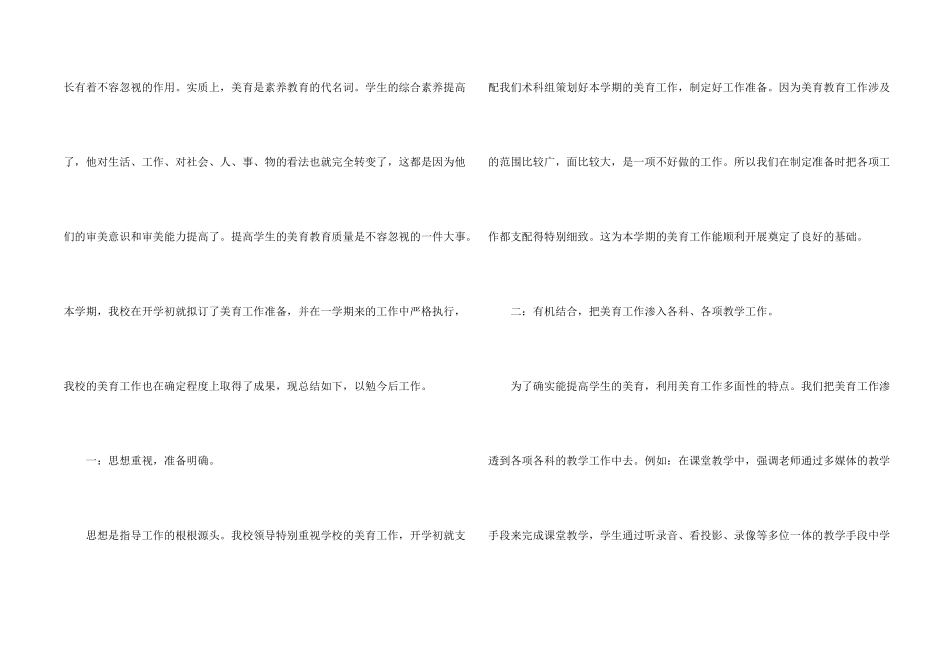 学校美育教育工作总结2024_第2页