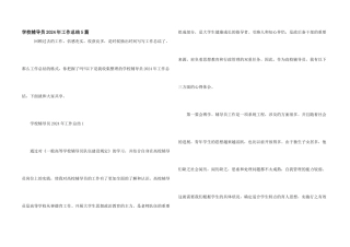 学校辅导员2024年工作总结5篇