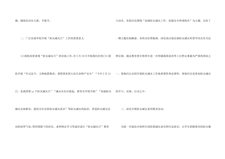 学校防灾减灾日活动总结八篇_第2页