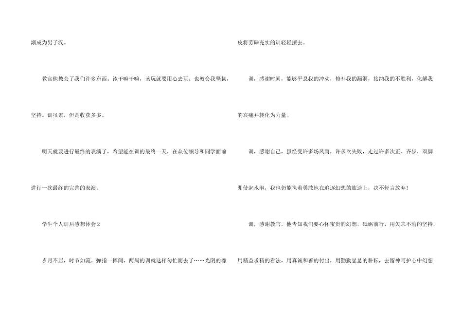学生个人军训后感想体会五篇_第2页