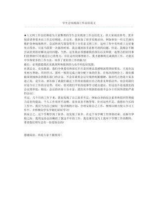 学生会实践部工作总结范文