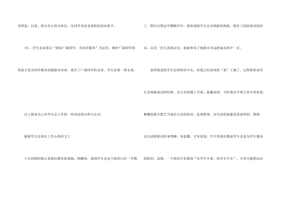 学生会部长工作心得五篇_第3页