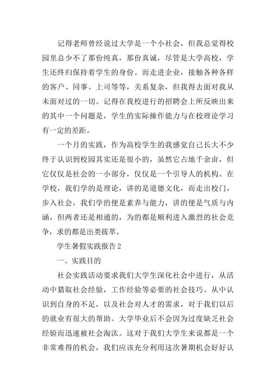 学生暑假2024实践报告热门篇范文_第3页