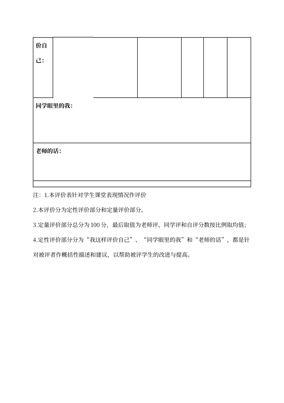 学生课堂表现评价表_第2页
