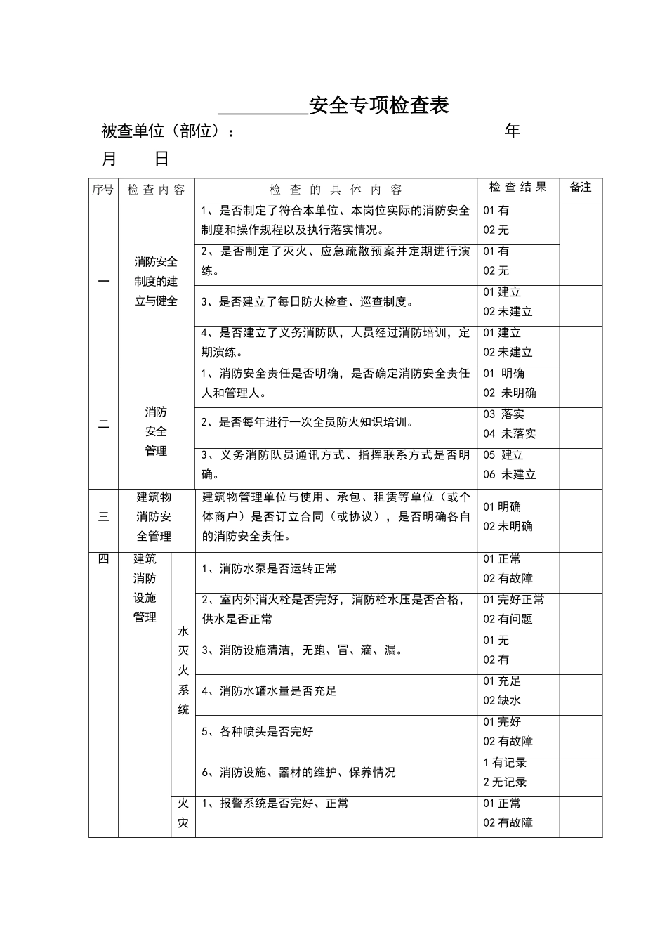 安全专项检查表_第1页
