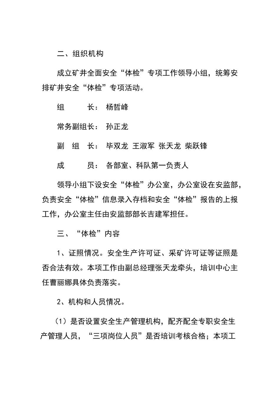 安全体检工作方案_第2页