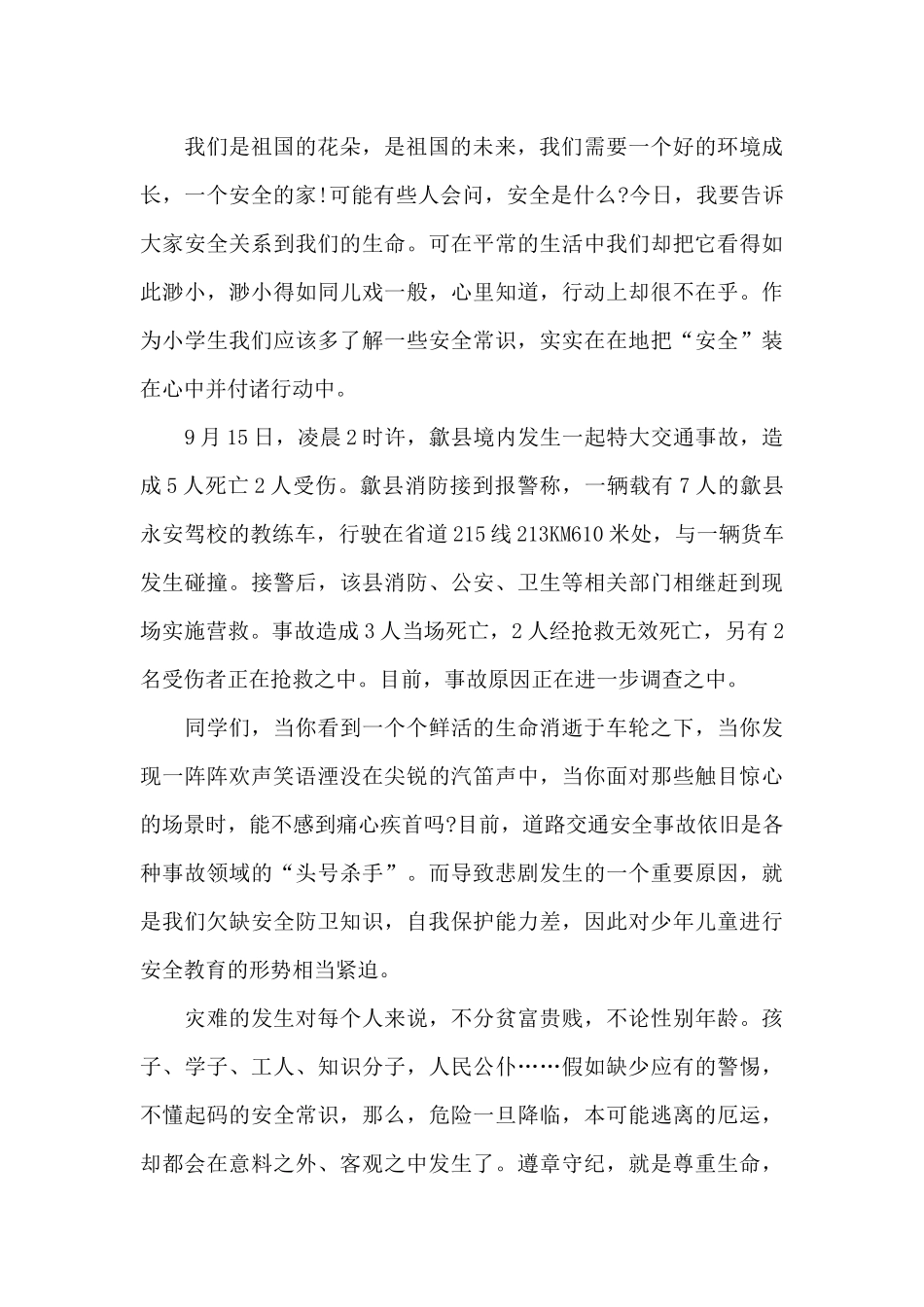 安全出行演讲稿范文_第3页