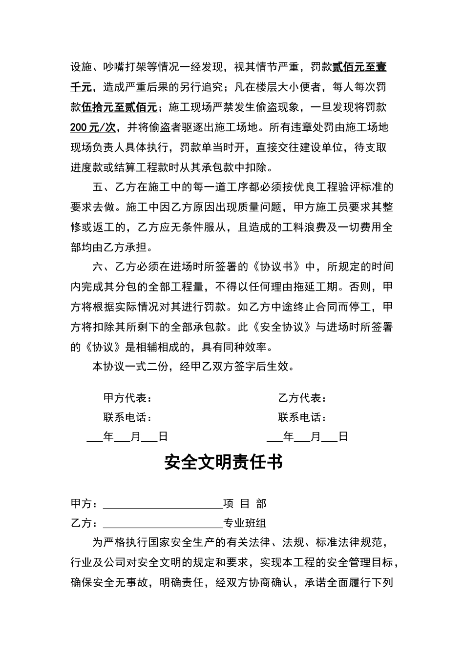 安全协议书(责任书)_第2页