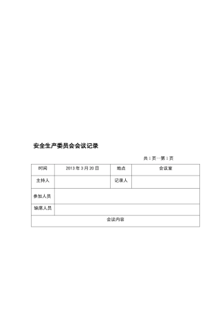 安全委员会会议记录