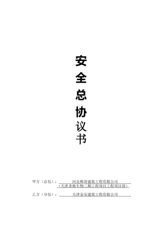 安全总协议书