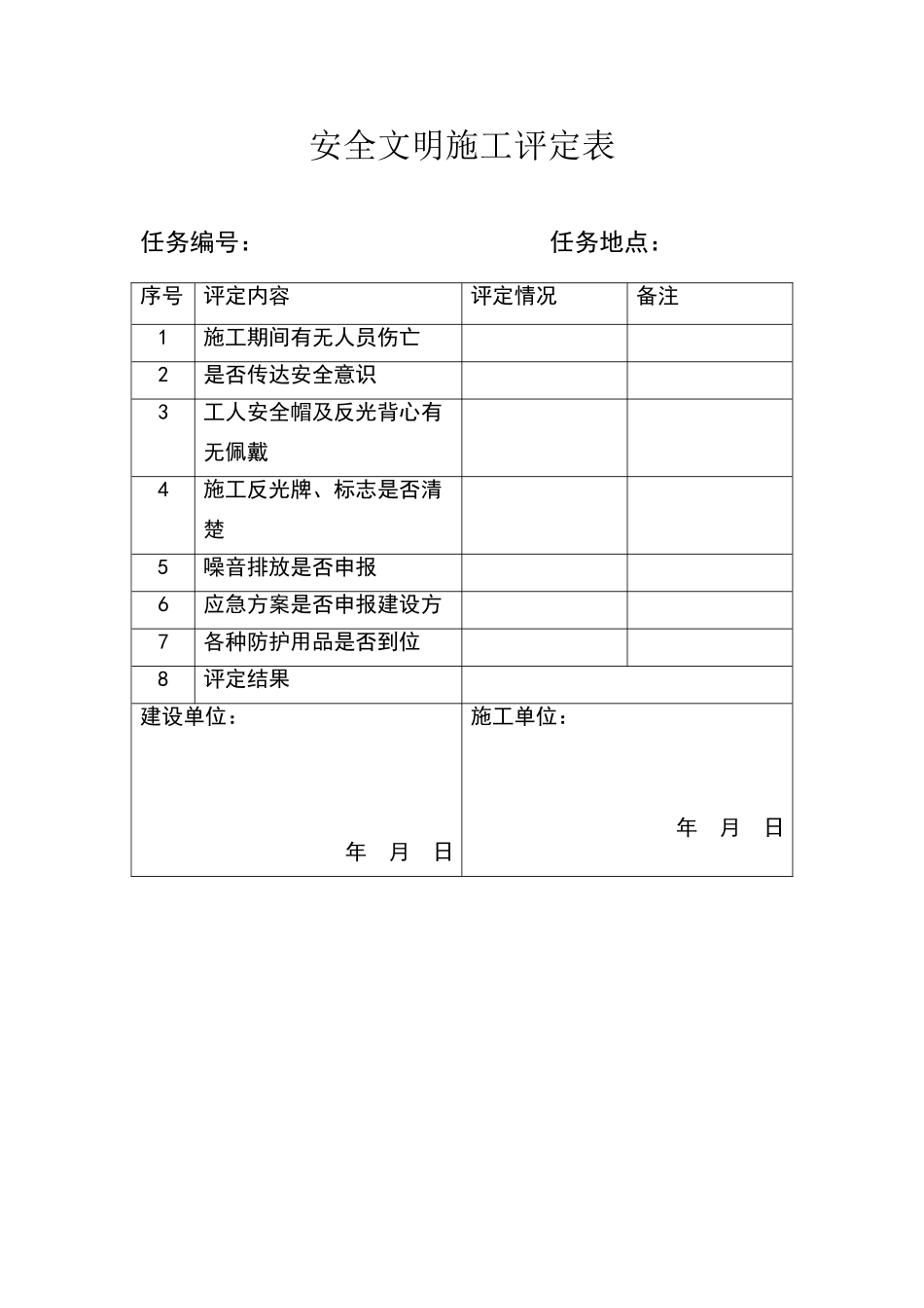 安全文明施工评定表_第1页