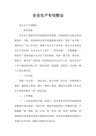 安全生产专项整治