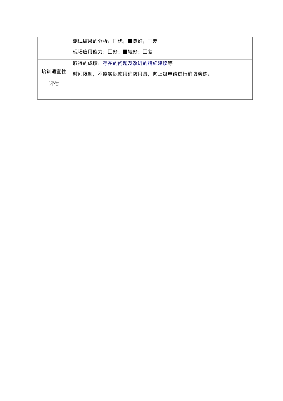 安全生产培训记录及效果评估表_第2页
