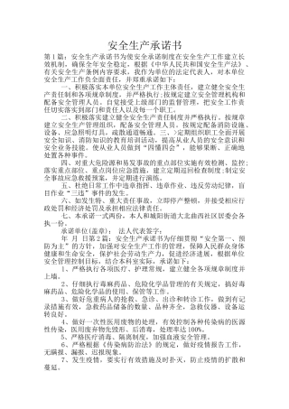 安全生产承诺书
