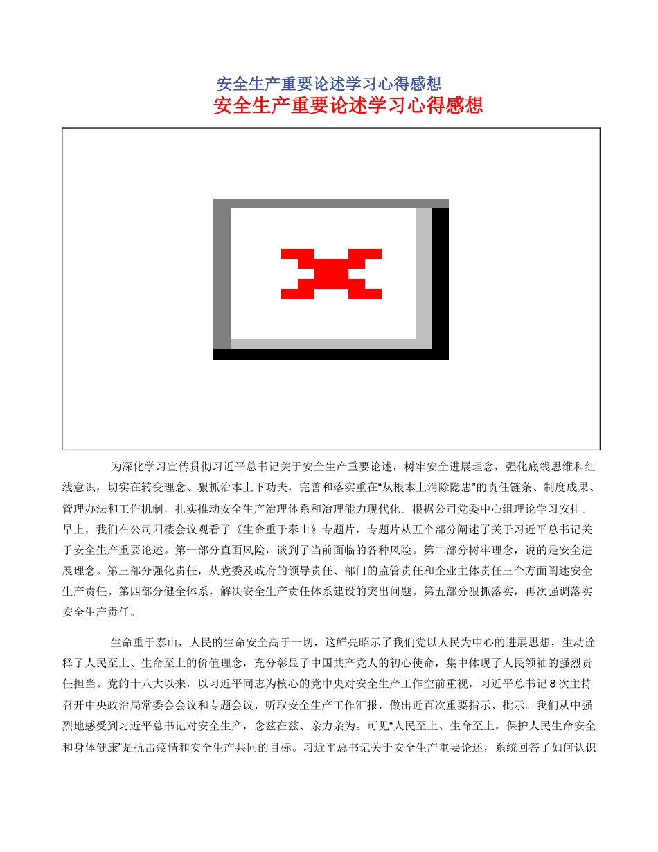 安全生产重要论述学习心得感想_第1页