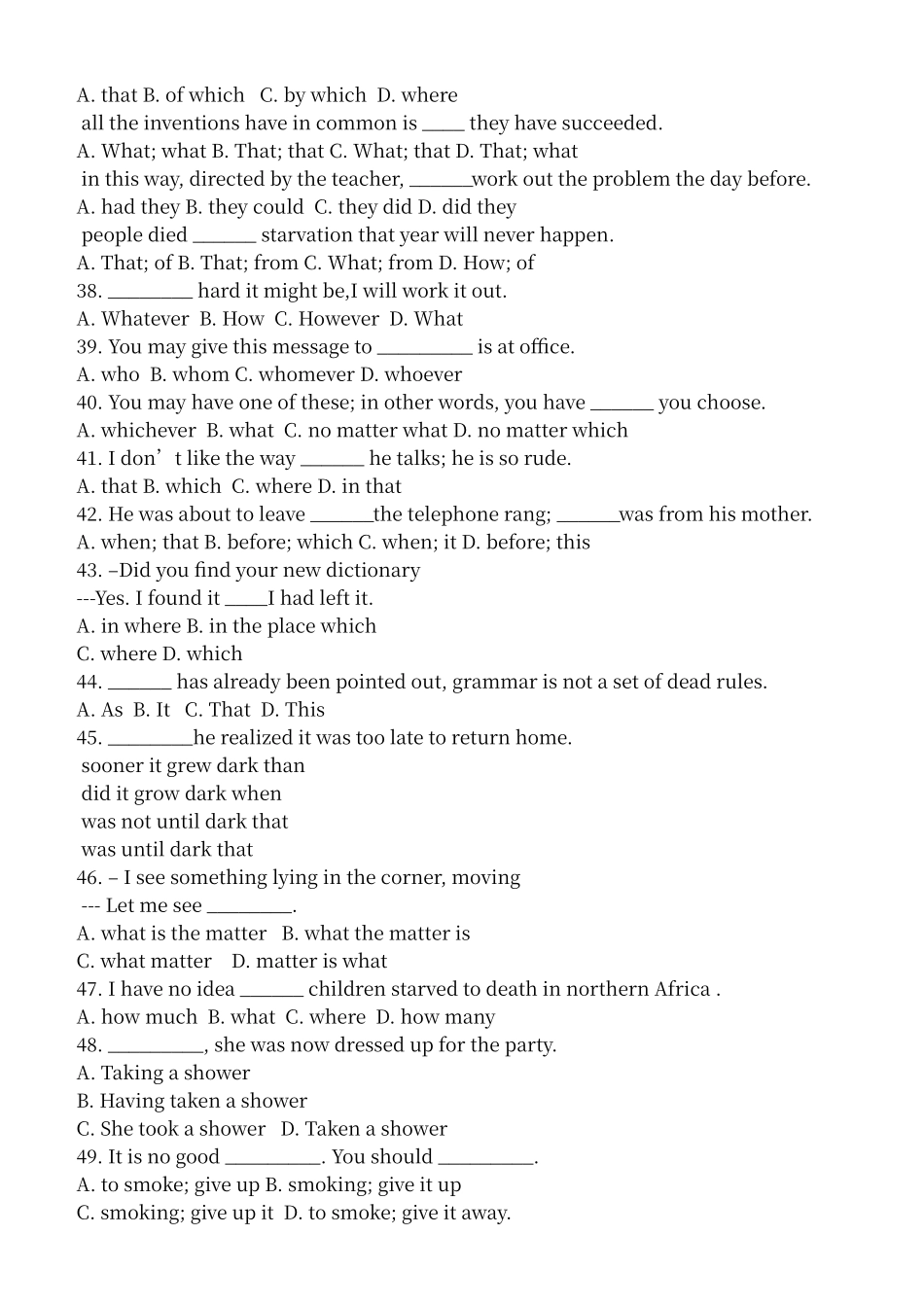 定语从句和名词性从句混合练习_第3页