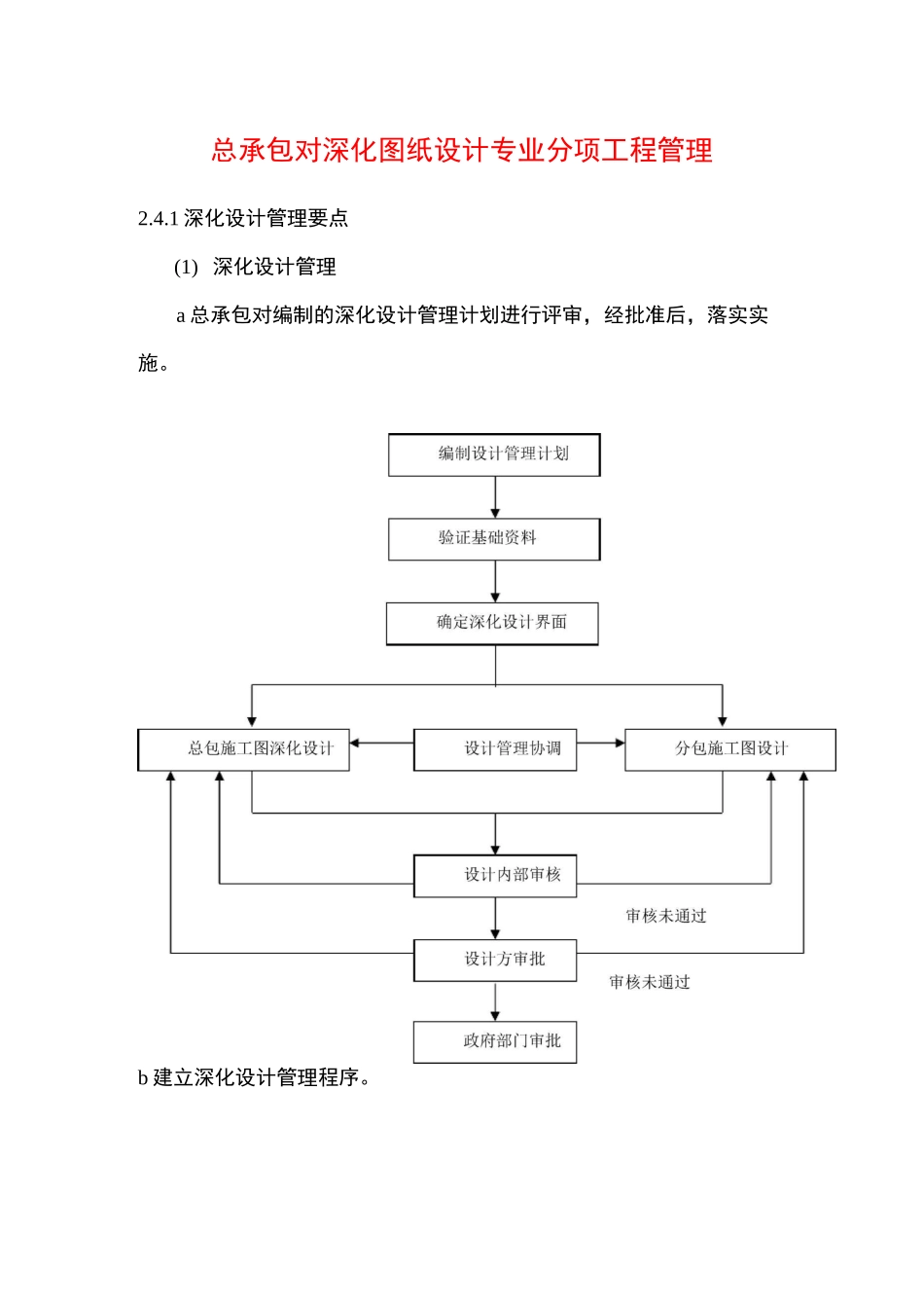 总承包对深化图纸设计专业分项工程管理_第1页