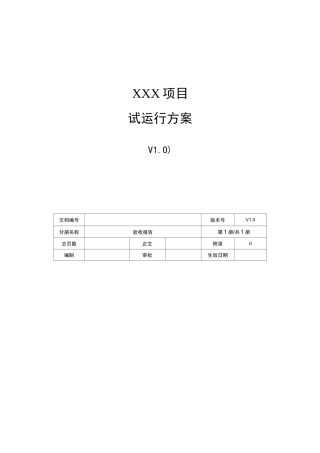 项目试运行方案(模板)
