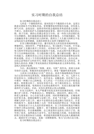 实习时期的自我总结