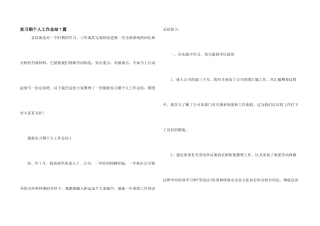 实习期个人工作总结7篇