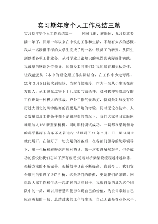 实习期年度个人工作总结三篇