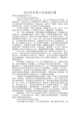 实习生年度工作总结汇报