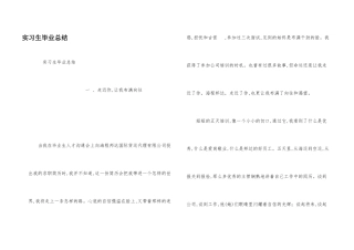 实习生毕业总结