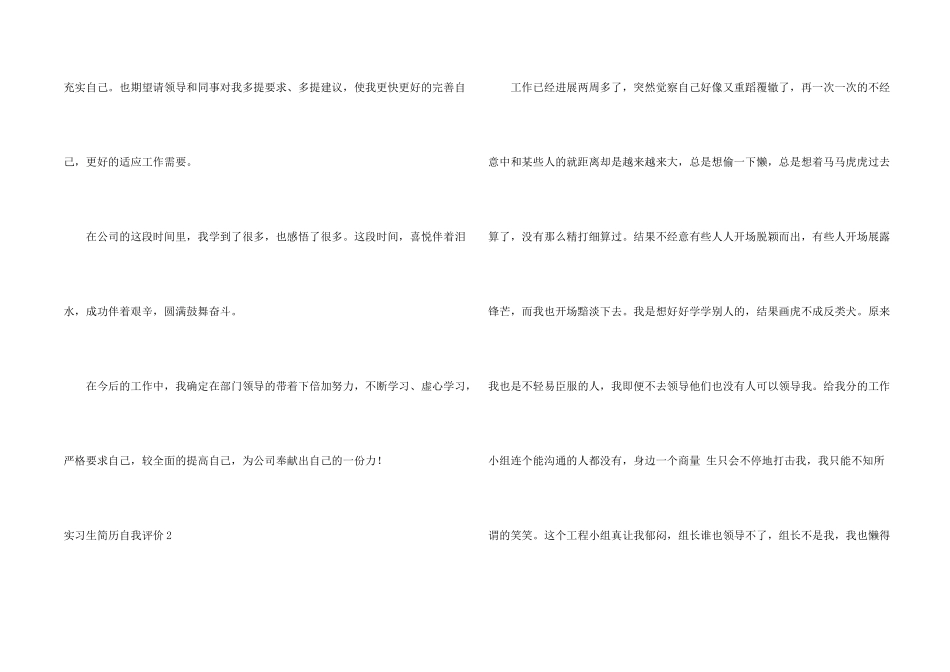 实习生简历自我评价4篇_第2页
