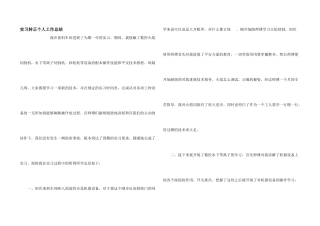 实习转正个人工作总结