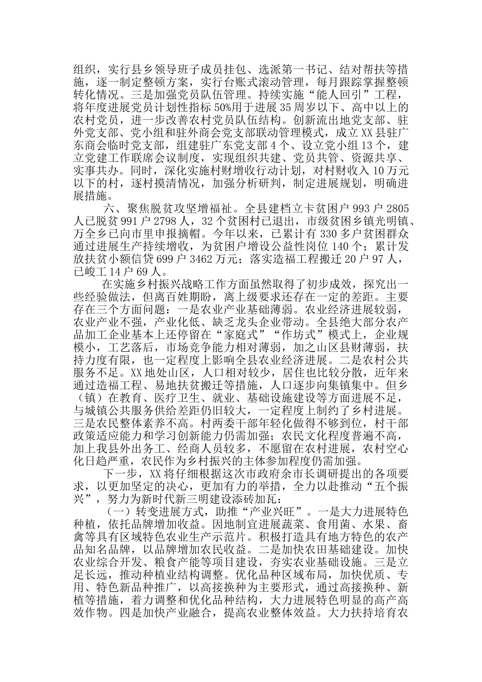 实施乡村振兴战略工作情况汇报_第3页