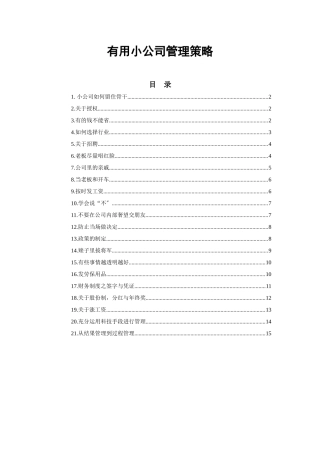 实用小公司管理策略