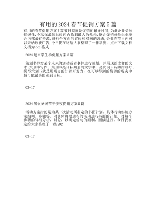 实用的2024春节促销方案5篇