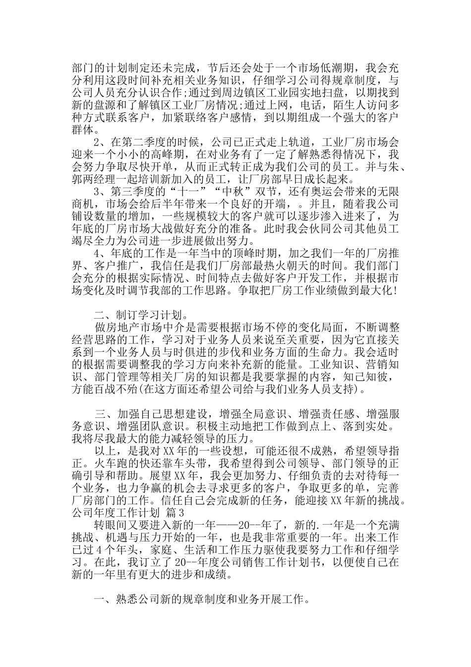 实用的公司年度工作计划五篇_第3页