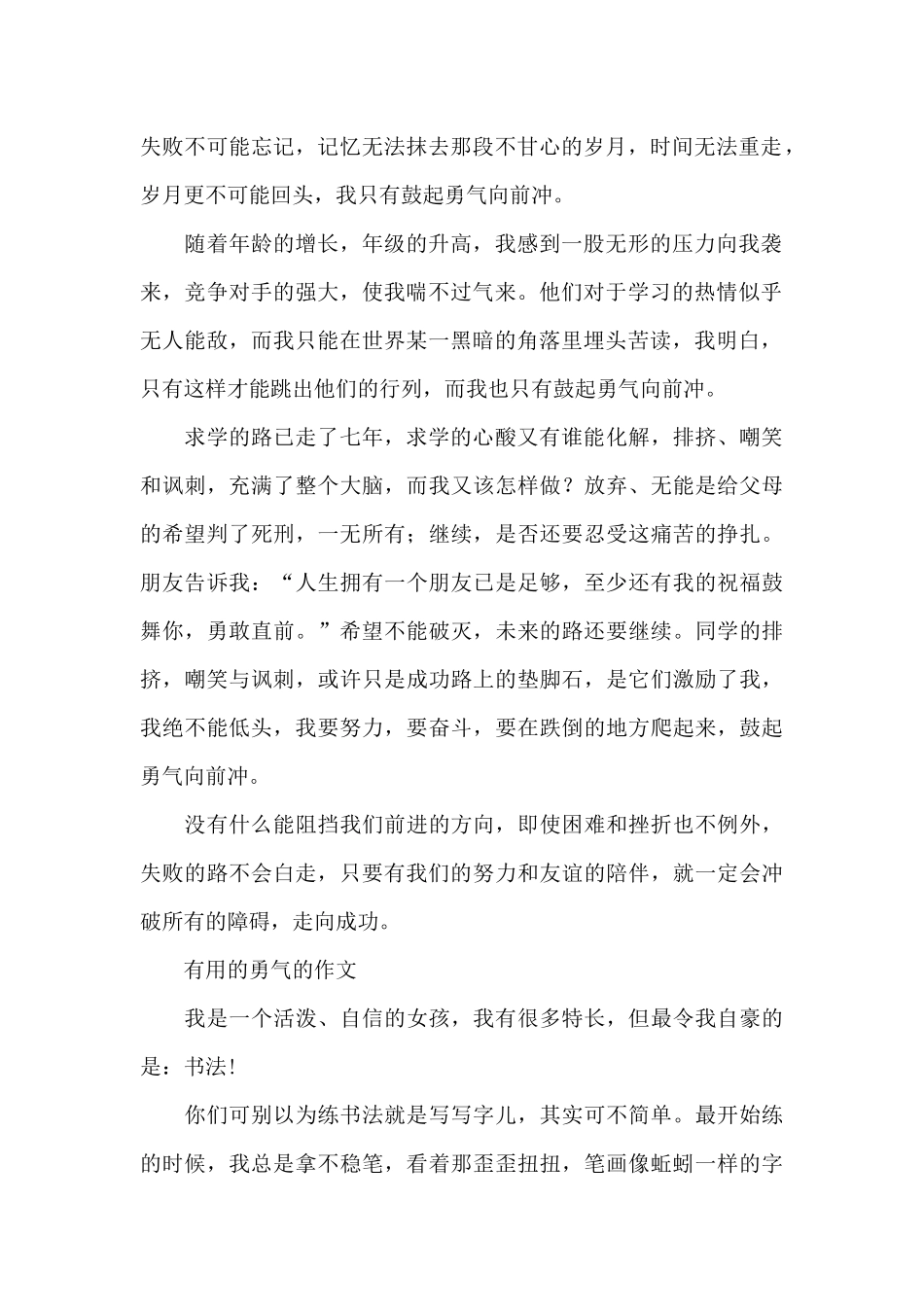 实用的勇气的作文_第2页
